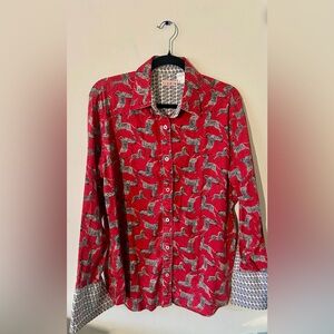 Red Patterned Button Down Shirt
